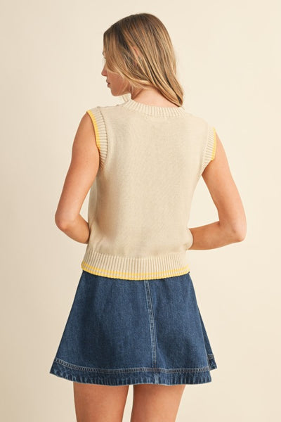 Sleeveless Cherry Sweater