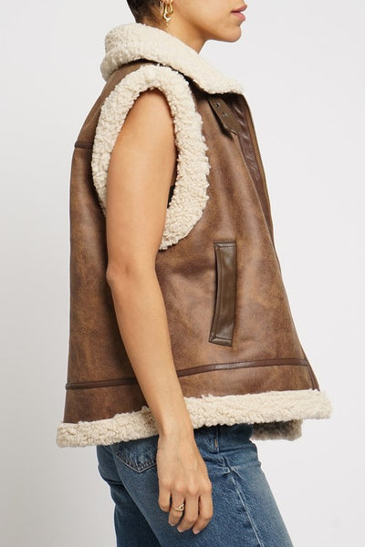 Oversized Faux Shearling Vest