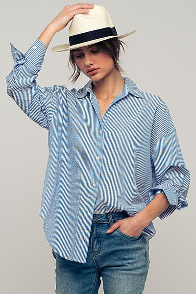 Oversized Casual Striped Shirt