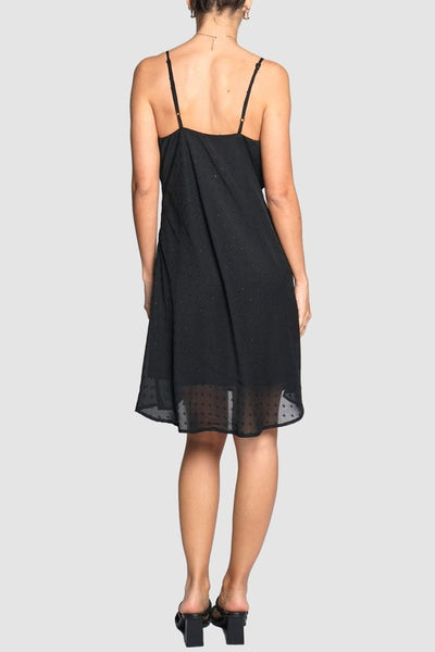 Draped Neck Bias Mini Dress