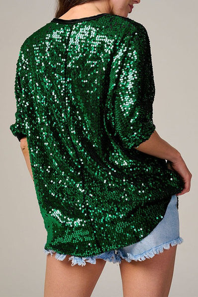 Sequin Loose Fit Blouse
