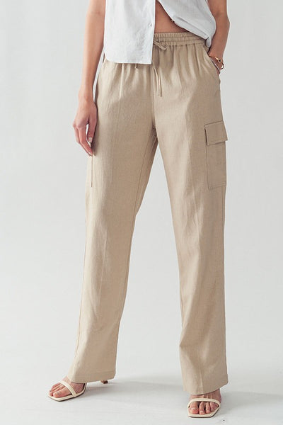 Bella Linen Drawstring Waist Pants