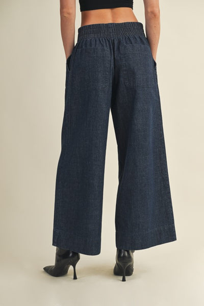 Banded Denim Pants