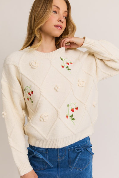 Embo Detail Sweater Top