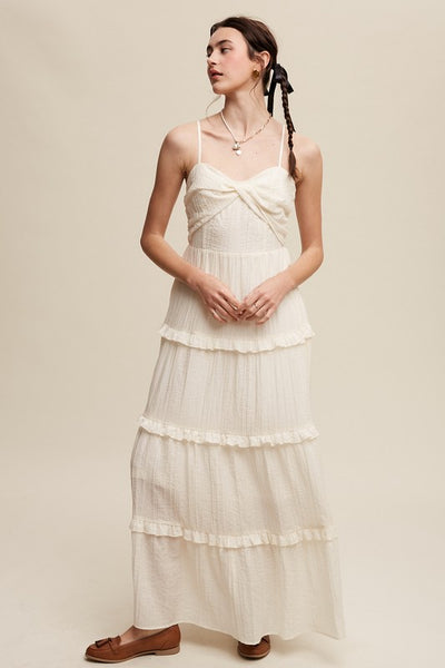 Tiered Spaghetti Strap Maxi Dress
