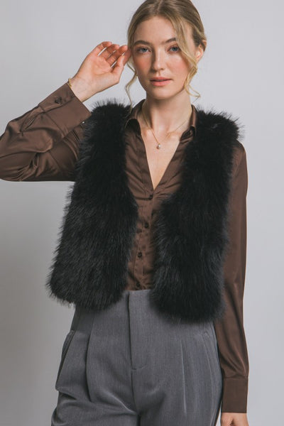 V Neck Fur Vest