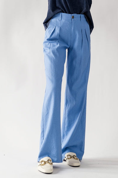 High Waisted Wide Fit Pleated Pants