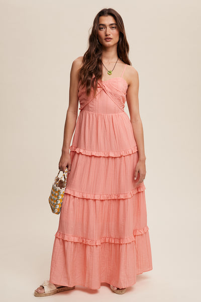 Tiered Spaghetti Strap Maxi Dress