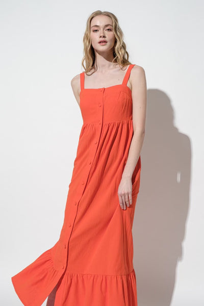 Button Down Linen Maxi Dress