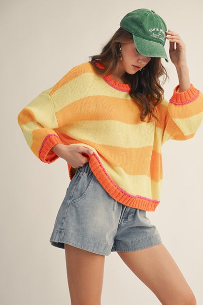Ribbed Sunset Stripe Sweater