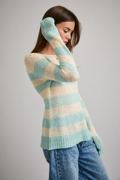 Stripe Mint Sweater Top
