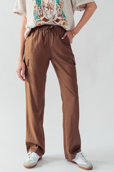 Bella Linen Drawstring Waist Pants