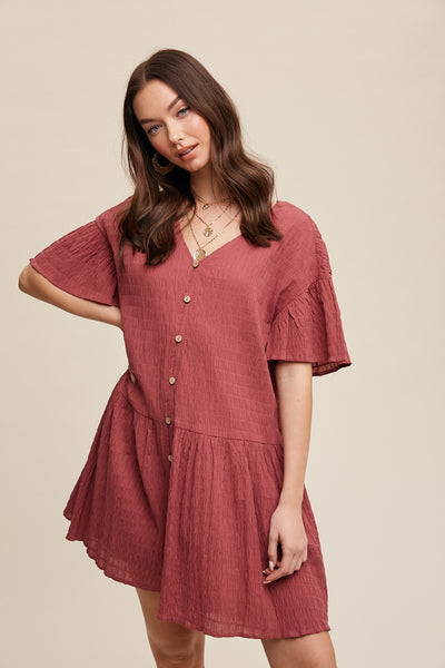 Babydoll Smock Woven Dress