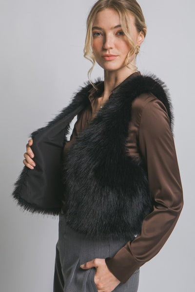 V Neck Fur Vest