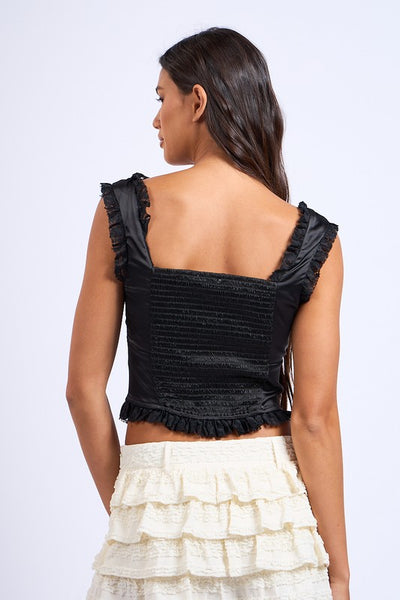 Satin Corset Crop Top