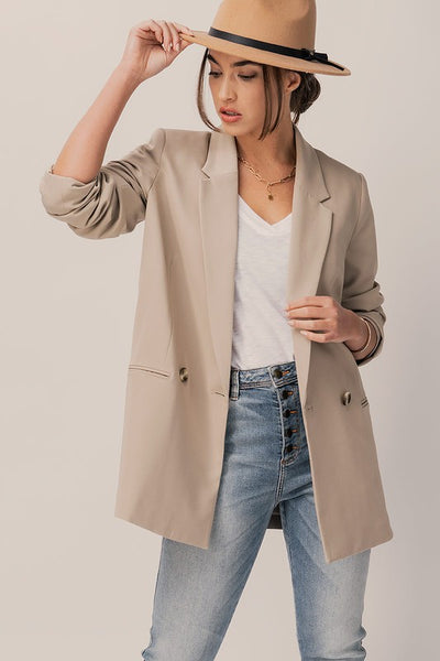 Single Button Long Line Blazer