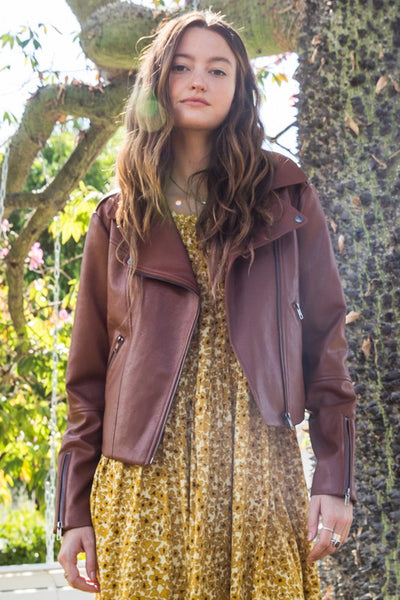 Faux Leather Moto Jacket