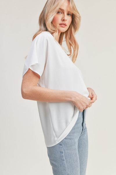 V Neck Short Sleeve Top