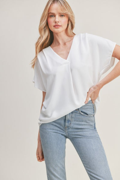 V Neck Short Sleeve Top