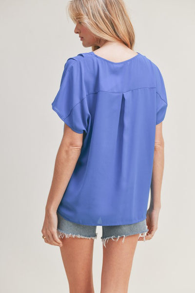 V Neck Short Sleeve Top