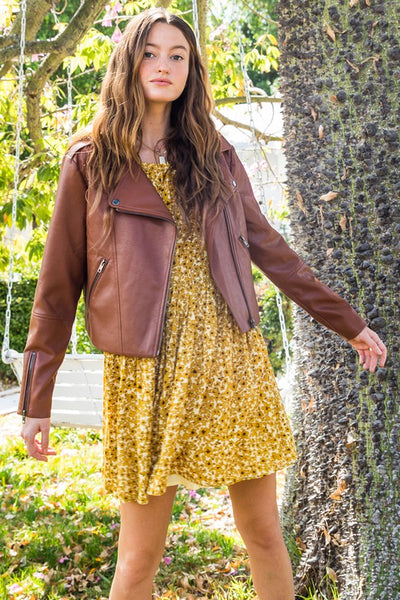 Faux Leather Moto Jacket