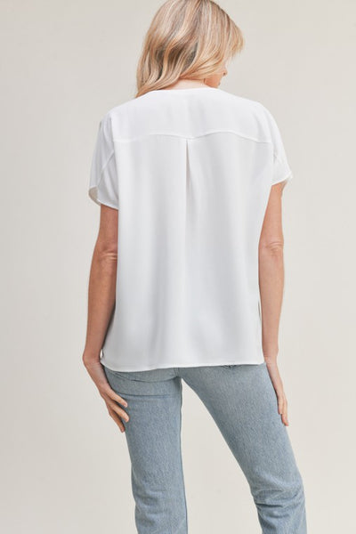 V Neck Short Sleeve Top