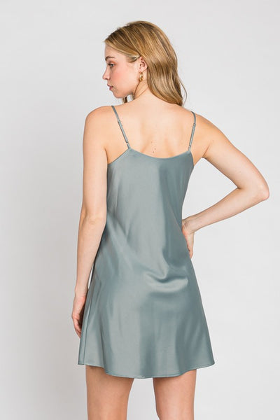 Princess Sleeveless Mini Satin Dress