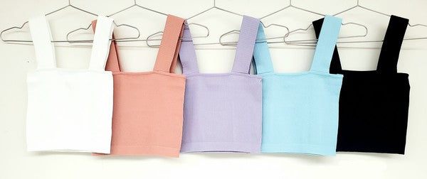 Ribbed Box Tube With Thick Straps