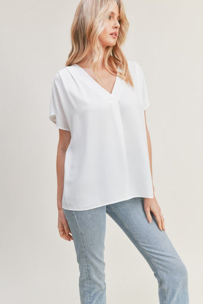 V Neck Short Sleeve Top