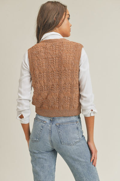 Button Down Knit Sweater Vest