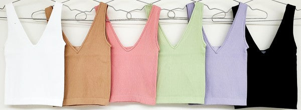 Thick Rib Vneck Tank