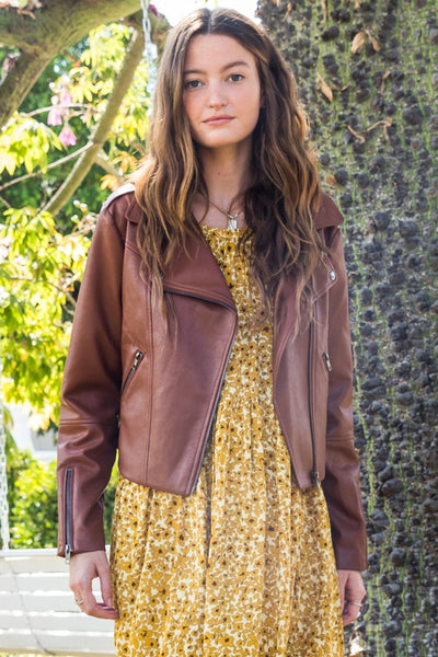 Faux Leather Moto Jacket