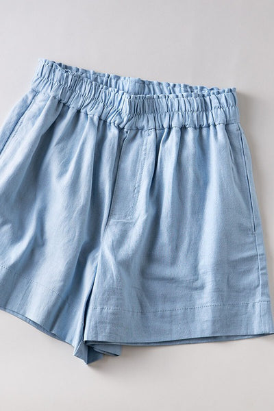 Comfy Elastic Waist Side Pocket Shorts