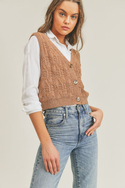 Button Down Knit Sweater Vest