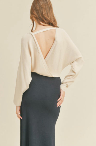 Side Draped Knit Maxi Dress