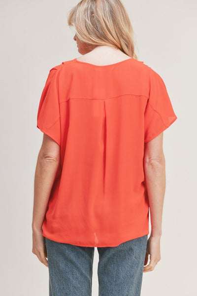 V Neck Short Sleeve Top