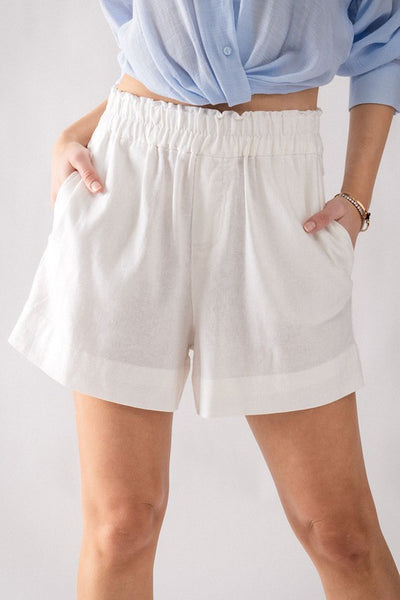 Comfy Elastic Waist Side Pocket Shorts