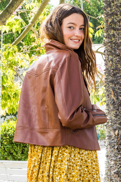 Faux Leather Moto Jacket